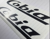 Cobia Boat Logo V2 Silver/Black Decals Set of 2